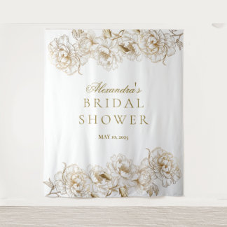 Tenture Pivoines Florales Blanches Élégantes Mariage Fleur