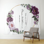 Tenture Pivoines prune Fond romantique floral de mariage (En situation (horizontale))