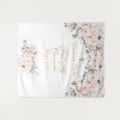 Tenture PixDezines H2 Roses Blush Premier Communion  (Devant (Horizontal))