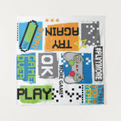 Tenture Pixel de jeu de typographie : arrière - plan joueu (Devant (Horizontal))