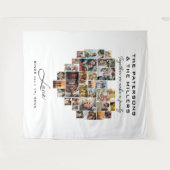 Tenture Pixel Heart Photo Collage Anniversaire de la famil (Devant (Horizontal))