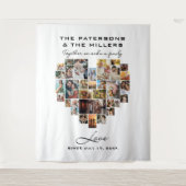 Tenture Pixel Heart Photo Collage Anniversaire de la famil (Devant)