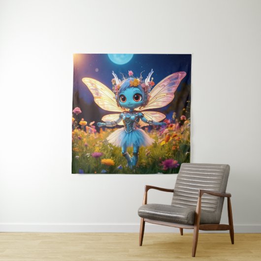 Tenture Pixie Robot Ballerina Danser en Fleur sauvage (En situation)