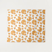 Tenture Pizza et tranches de cool motif sur blanc (Devant (Horizontal))