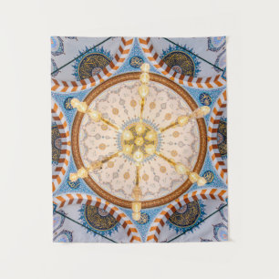 Tenture Plafond jaune, bleu et jaune