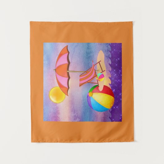 Tenture Plage animée (Devant)