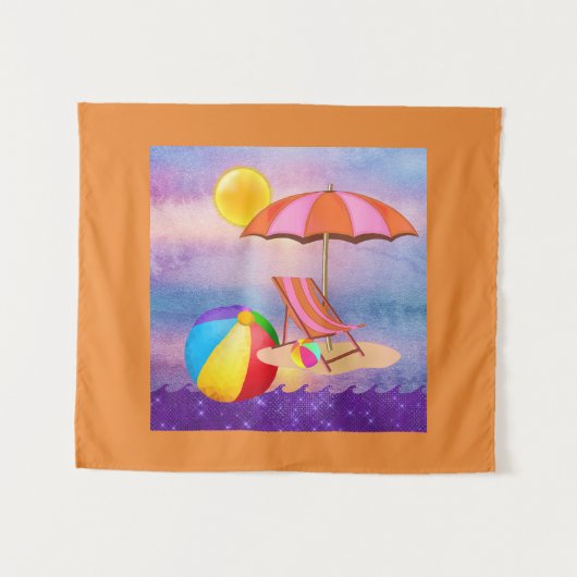 Tenture Plage animée (Devant (Horizontal))