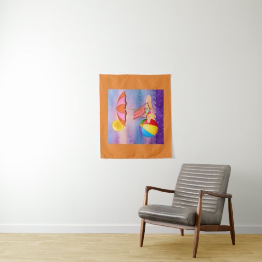 Tenture Plage animée (En situation)