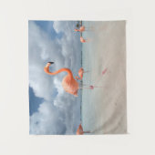 Tenture Plage Aruba de Flamants roses (Devant)