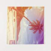 Tenture Plage, cocotier, lit en bois. (Devant (Horizontal))