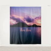 Tenture Plage de l'île de Bora Bora au coucher du soleil (Devant)