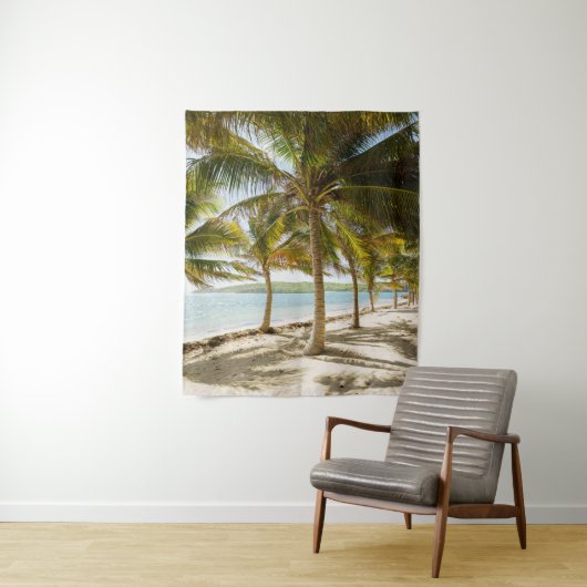 Tenture Plage de palmiers tropicale (En situation)
