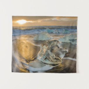 Tenture Plage de sable noir   Jokulsarlon Sud Islande