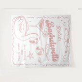 Tenture Plage Dernier Toast rose Bachelorette Partie Tapes (Devant (Horizontal))