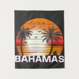 Tenture Plage d'été des palmiers Vintages des Bahamas