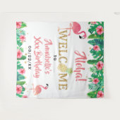 Tenture Plage d'été tropicale Luau Filles Anniversaire (Devant (Horizontal))