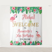 Tenture Plage d'été tropicale Luau Filles Anniversaire (Devant)