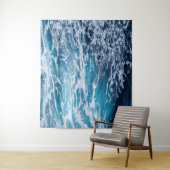 Tenture Plage d'été Waves Blue Ocean (En situation)