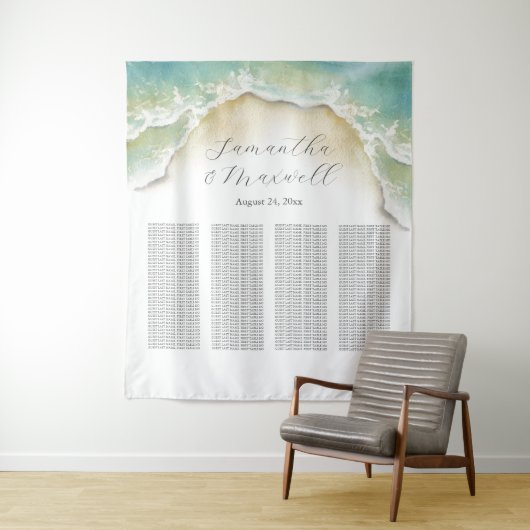 Tenture Plage Mariage Affiche de bienvenue Plage (En situation)