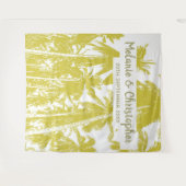 Tenture Plage Mariage Palmiers Design Effet Or (Devant (Horizontal))