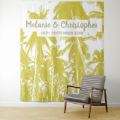 Tenture Plage Mariage Palmiers Design Effet Or (En situation)