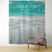 Tenture Plage Mariage Turquoise Tropical Ocean Photo Booth (En situation)