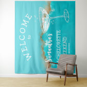 Tenture Plage moderne Or bleu turquoise Bachelorette (En situation)