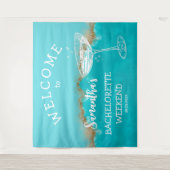 Tenture Plage moderne Or bleu turquoise Bachelorette (Devant)