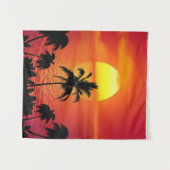 Tenture Plage Palmiers Lever de soleil Coucher de soleil T (Devant (Horizontal))