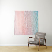 Tenture Plage rose et vague (En situation (horizontale))