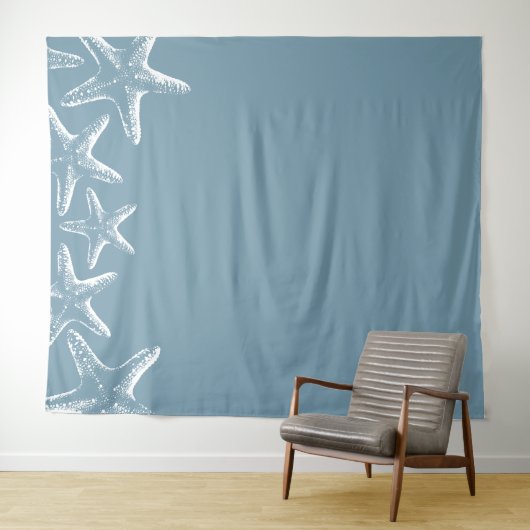 Tenture Plage Starfish Elégante Dusty Blue Summer Backdrop (En situation (horizontale))