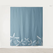 Tenture Plage Starfish Elégante Dusty Blue Summer Backdrop (Devant)