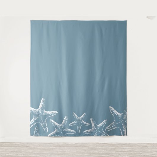 Tenture Plage Starfish Elégante Dusty Blue Summer Backdrop (Devant)