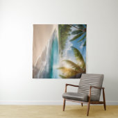 Tenture Plage tropicale avec palmiers (En situation (horizontale))