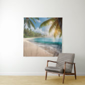 Tenture Plage tropicale avec palmiers (En situation)