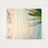 Tenture Plage tropicale palmiers coquillages (Devant (Horizontal))