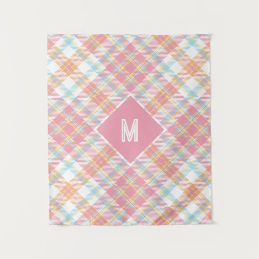 Tenture Plaid Monogramme personnalisé / Motif Tartan (Devant)