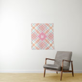 Tenture Plaid Monogramme personnalisé / Motif Tartan (En situation)