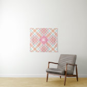 Tenture Plaid Monogramme personnalisé / Motif Tartan (En situation (horizontale))