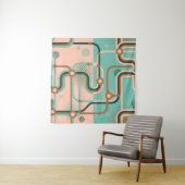 Tenture Plan de métro Abstrait, double motif. (En situation)