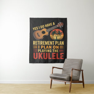 Tenture Plan de retraite Ukulele Drôle