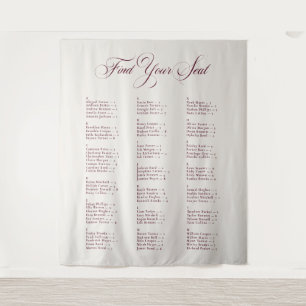 Tenture Plan de table de mariage alphabétique en ivoire et