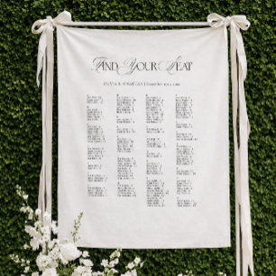 Tenture Plan de table de mariage alphabetique tissu
