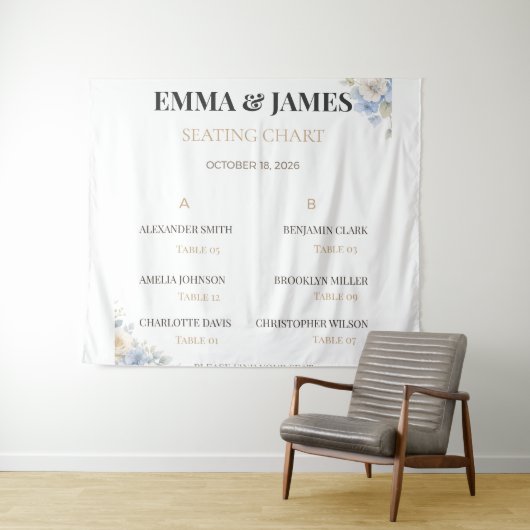 Tenture Plan de table de mariage de luxe | Enseigne de tis (En situation (horizontale))