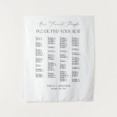 Tenture Plan de table de mariage élégant en tissu alphabét (Devant)
