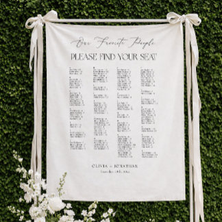 Tenture Plan de table de mariage élégant en tissu alphabét