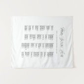 Tenture Plan de table de mariage en tissu alphabétique (Devant (Horizontal))