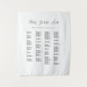 Tenture Plan de table de mariage en tissu alphabétique (Devant)