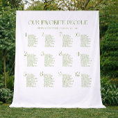 Tenture Plan de table de mariage en tissu blanc et vert