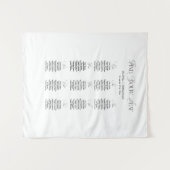 Tenture Plan de table de mariage Noir et Blanc 9 tables (Devant (Horizontal))